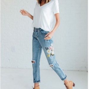 Clad & Cloth embroidered jeans